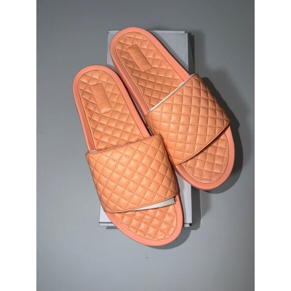 NWB APL Lusso Quilted Slides Sandals Neon Peach Size 13 main image 7